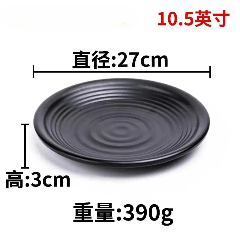 CERAMICS Round Plastic Plate – Solid Color Durable Tableware