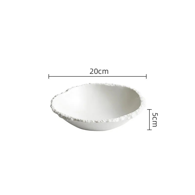 ZIZI FISH Porcelain Soup Bowl – Simple Solid White Design