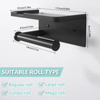 Wall-Mounted Toilet Paper Holder with Mobile Phone Shelf Bathroom & Kitchen Roll Rack