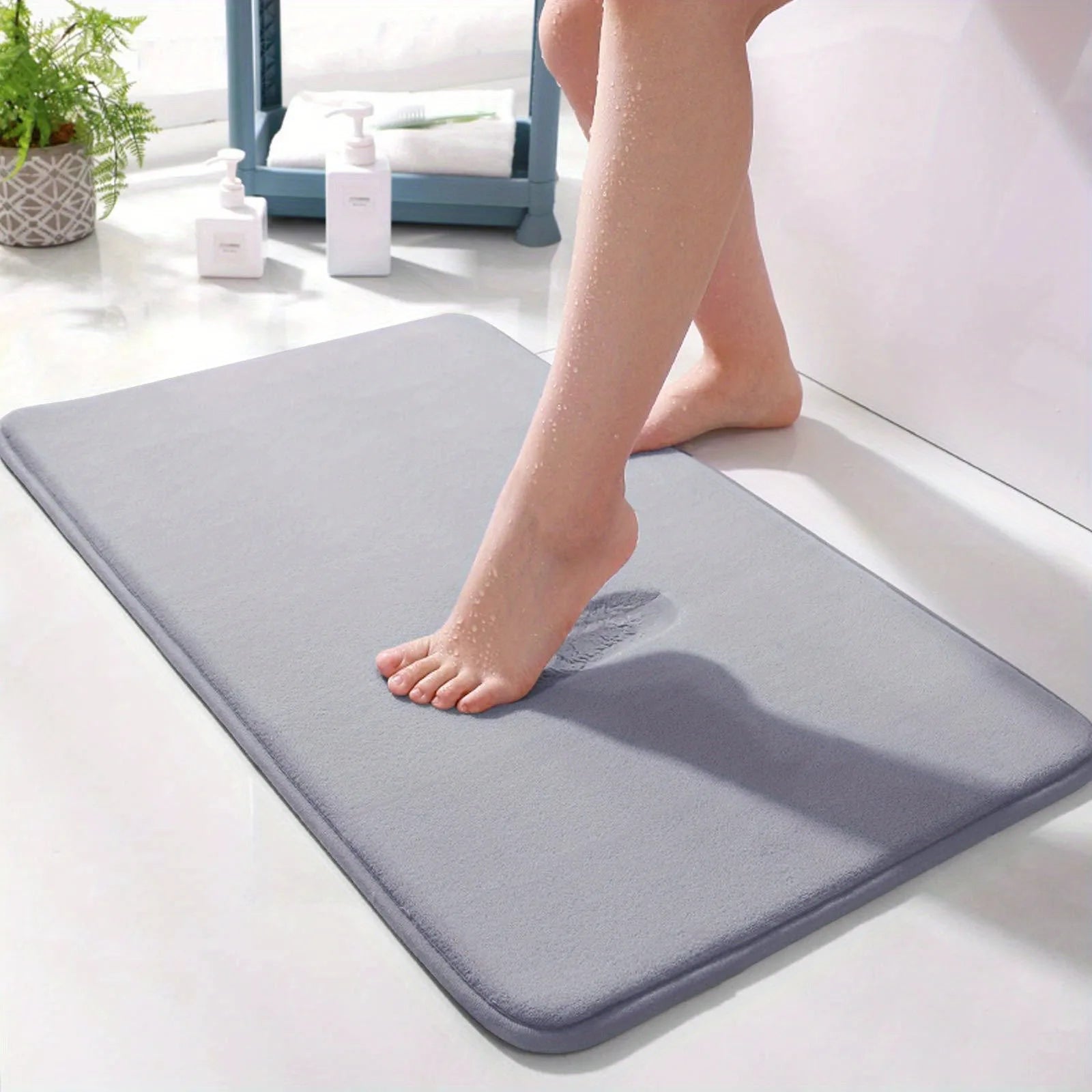 Super Absorbent Coral Velvet Bathroom Mat – Soft, Anti-Slip Floor & Door Rug for Toilet