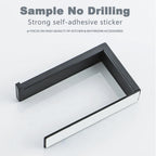Black Self-Adhesive Toilet Paper Holder Stainless Steel Wall Mount Tissue Roll Rack