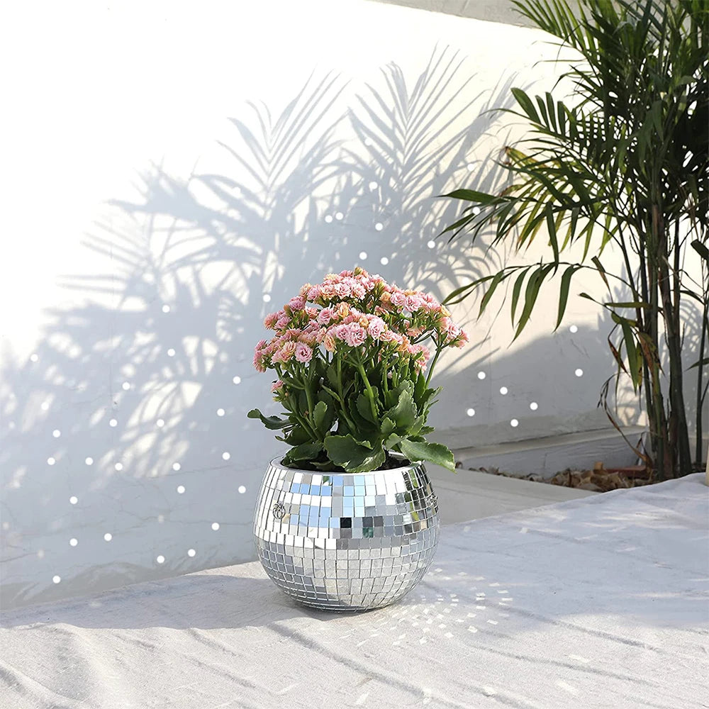 Disco Ball Self-Watering Hanging Planter Pot