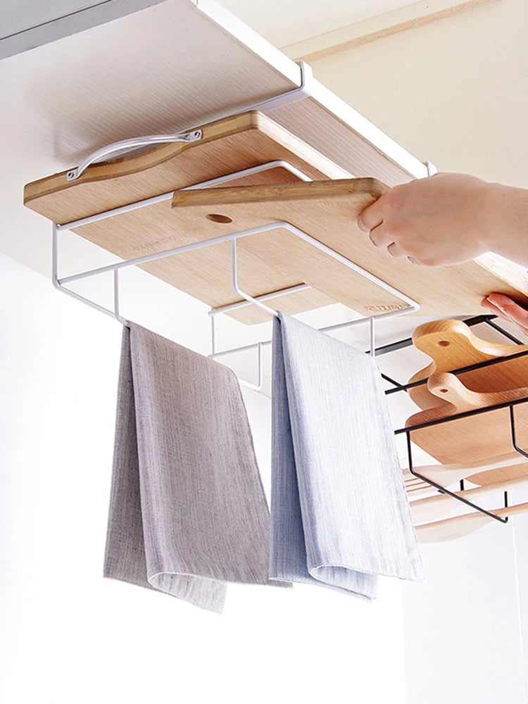 Metal Kitchen Cutting Board & Lid Organizer – Wall-Mounted Rack