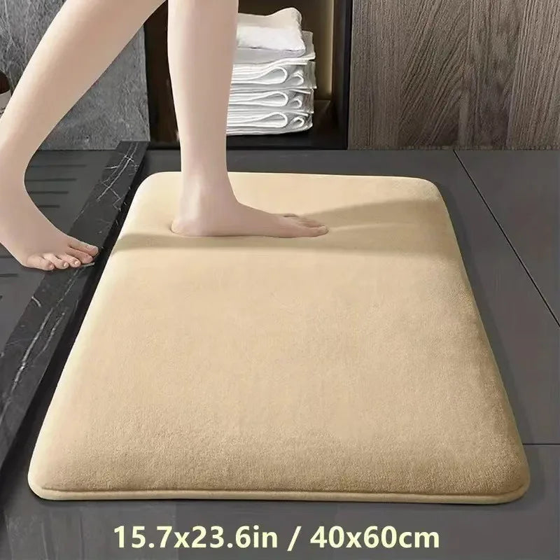 Absorbent Coral Velvet Bathroom Mat – Non-Slip Anti-Skid Floor Mat for Bathroom & Home