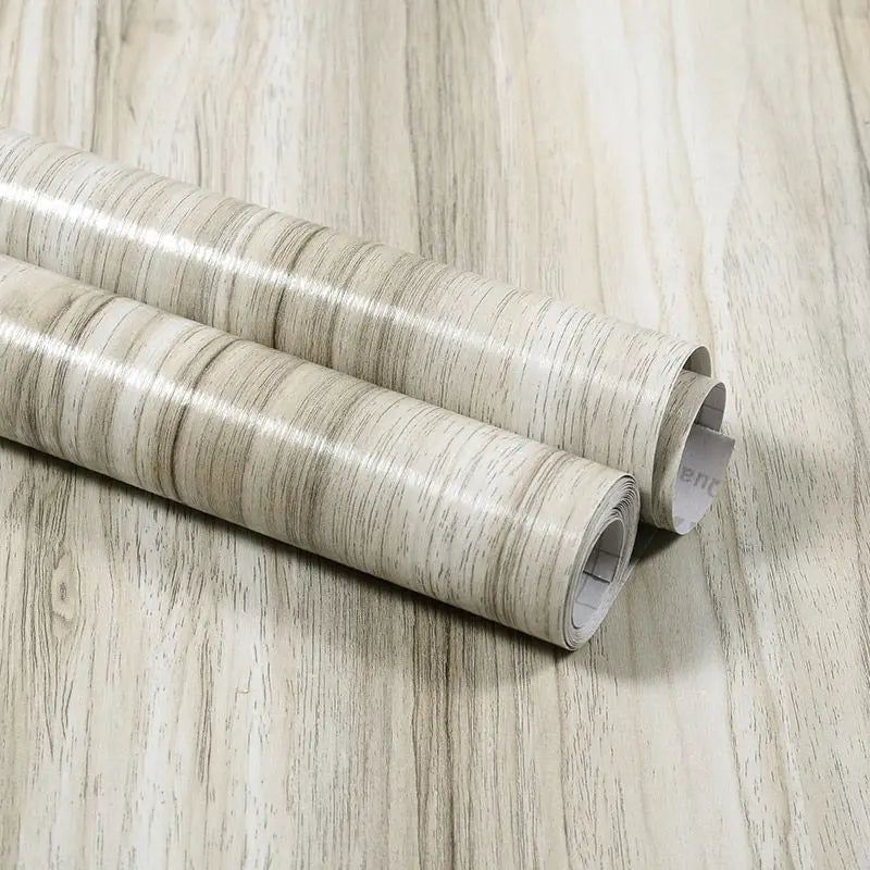 PVC Vinyl Wood Grain Wallpaper Self-Adhesive Waterproof 60cm Roll