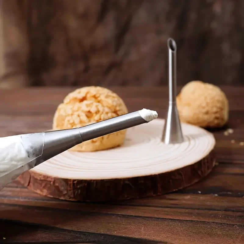 Choux Pastry Piping Nozzle – Stainless Steel Cream Puff & Éclair Tool