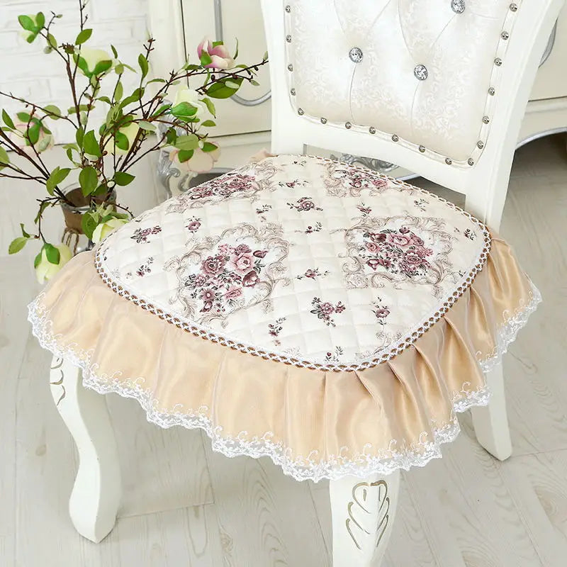 Europe-Style Floral Dining Chair Cushion – Anti-Slip, 43x45cm