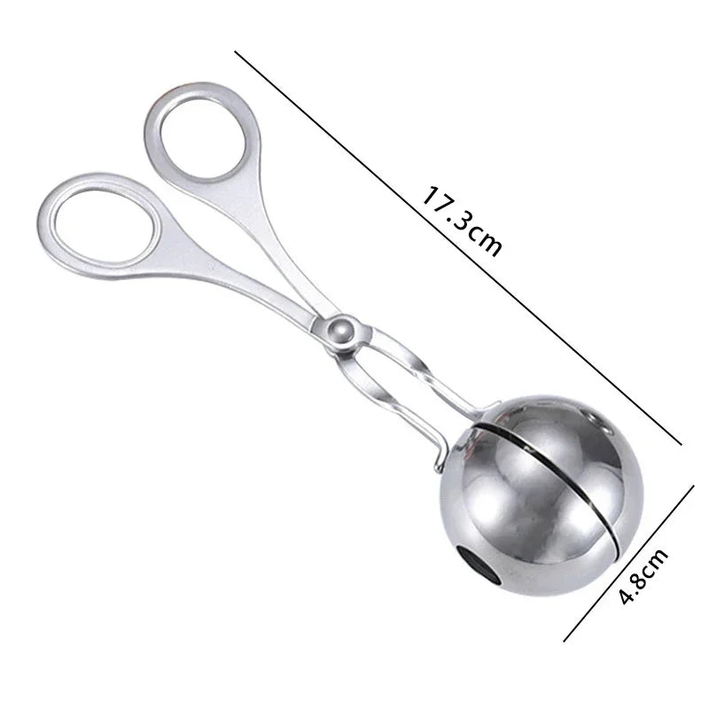 Stainless Steel Meat Baller Tongs – Ergonomic Meatball Maker for Kitchen, BBQ, and Baking
