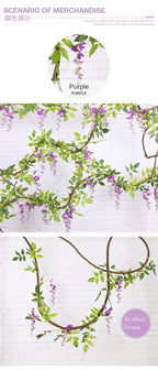 Artificial Wisteria Rattan Strings Indoor & Outdoor Bridal Shower Decor