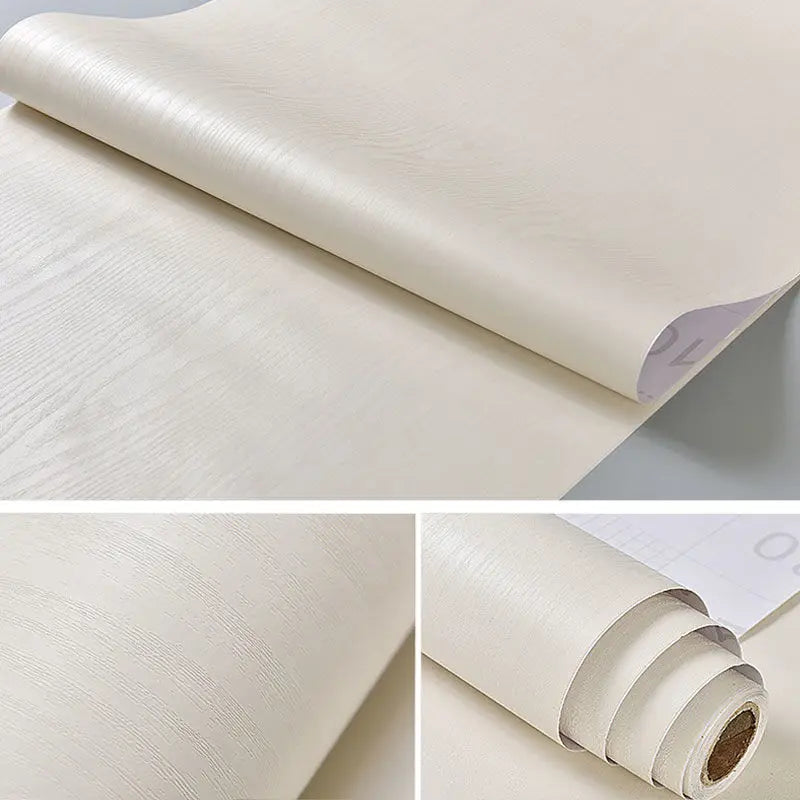 PVC Vinyl Wood Grain Wallpaper Self-Adhesive Waterproof 60cm Roll