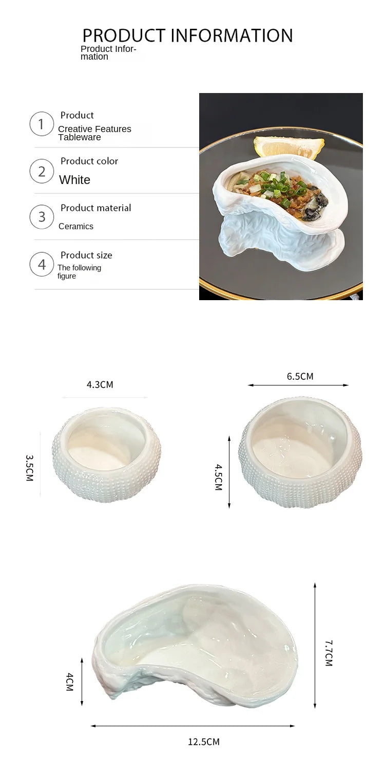 ZIZI FISH Round Ceramic Plate – Durable Solid Tableware for Home & Kitchen