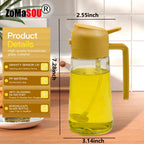 2-in-1 Oil Sprayer & Pourer – Refillable Kitchen Oil Dispenser Bottle