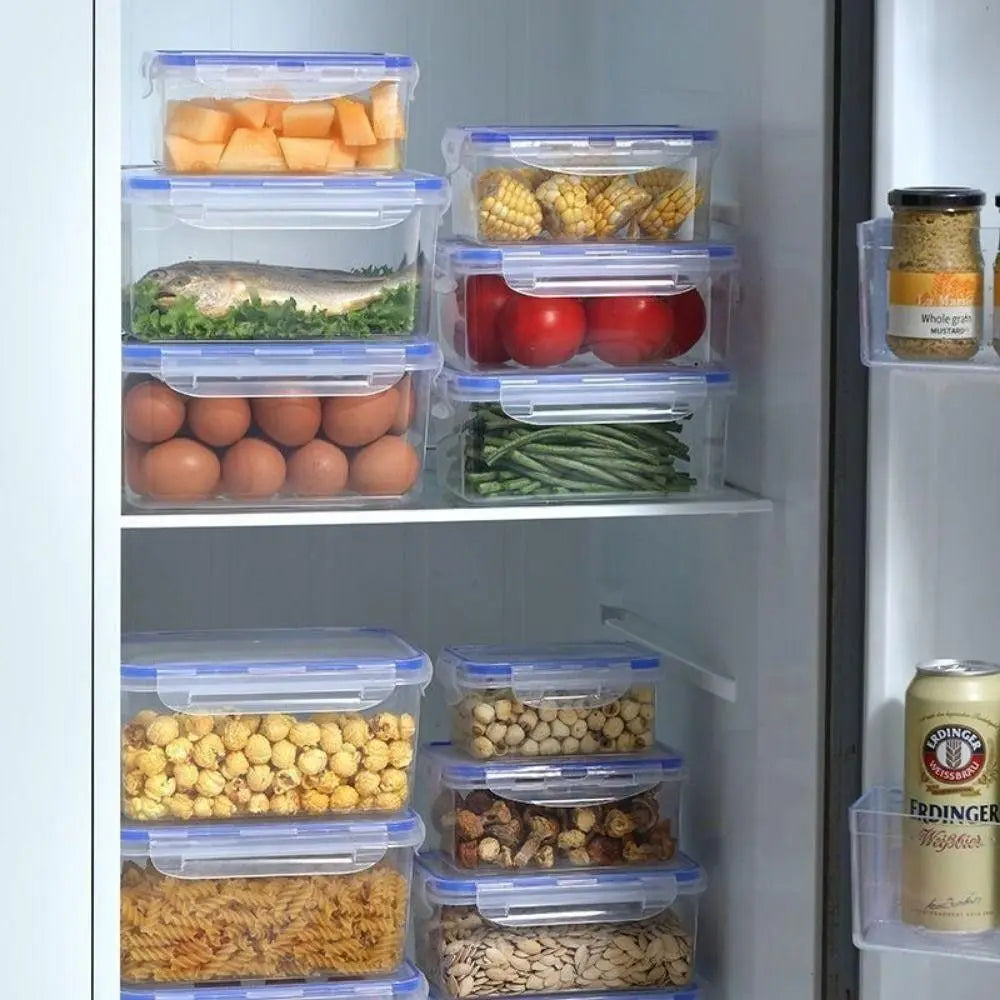 Transparent Plastic Refrigerator Storage Box – Multi-Size Options