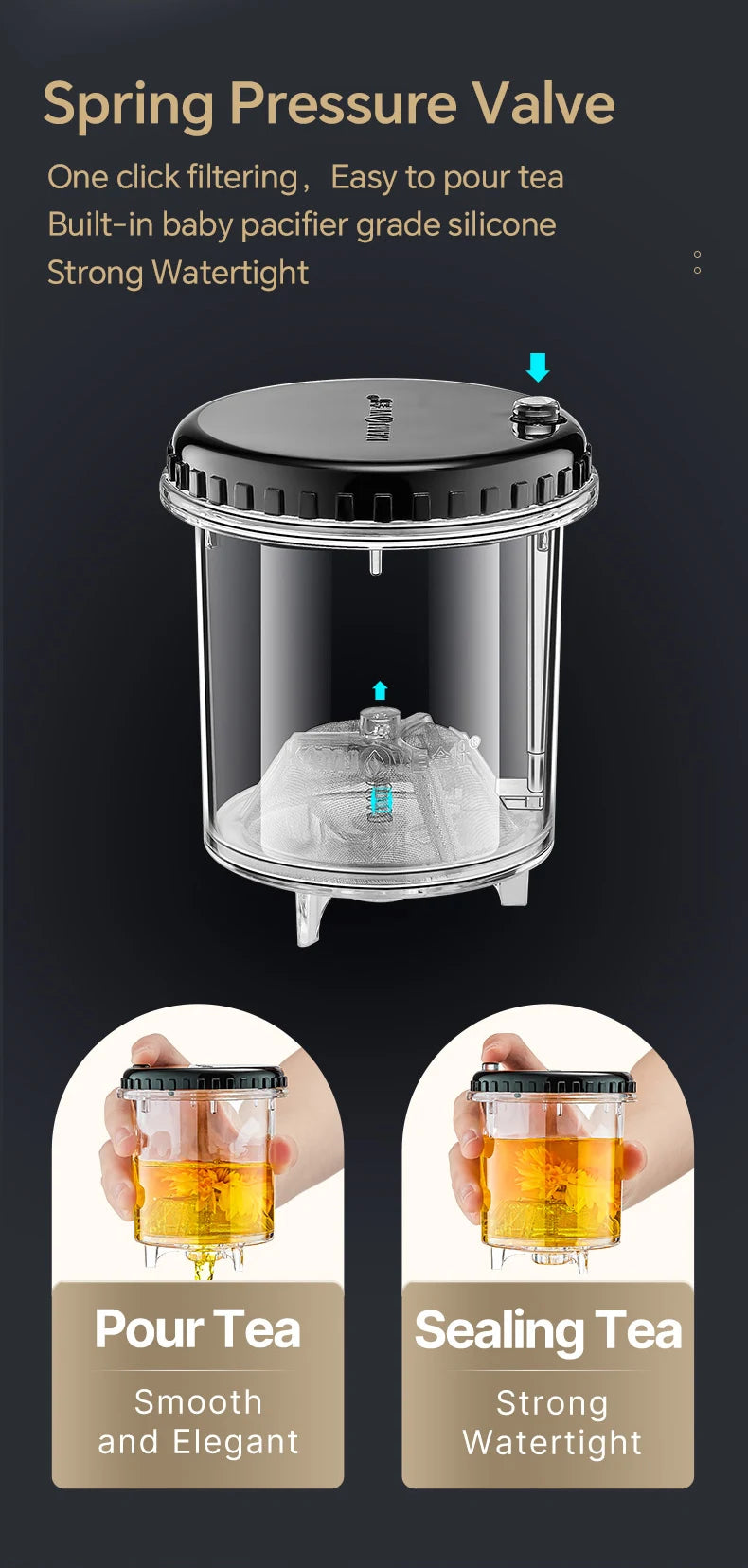 1.0L Transparent Heat-Resistant Glass Pot – Manual Blow Molded
