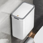 Touchless Bathroom Trash Can – Wall-Mounted, Odor-Sealing, Durable Plastic, Rectangular