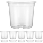 5PCS Transparent Hydroponic Plant Pots with Saucers