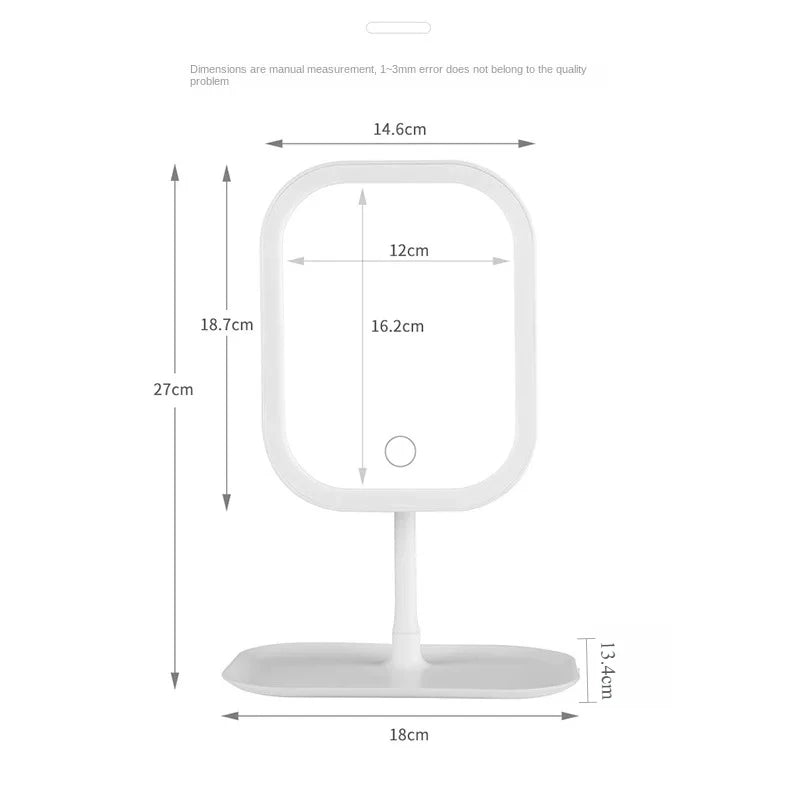 Niche Modern LED Makeup Mirror with Touch Control and Three Light Colors