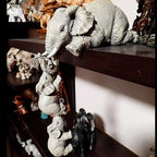 3pcs Cute Elephant Figurines Resin Animal Home Décor Gift Set