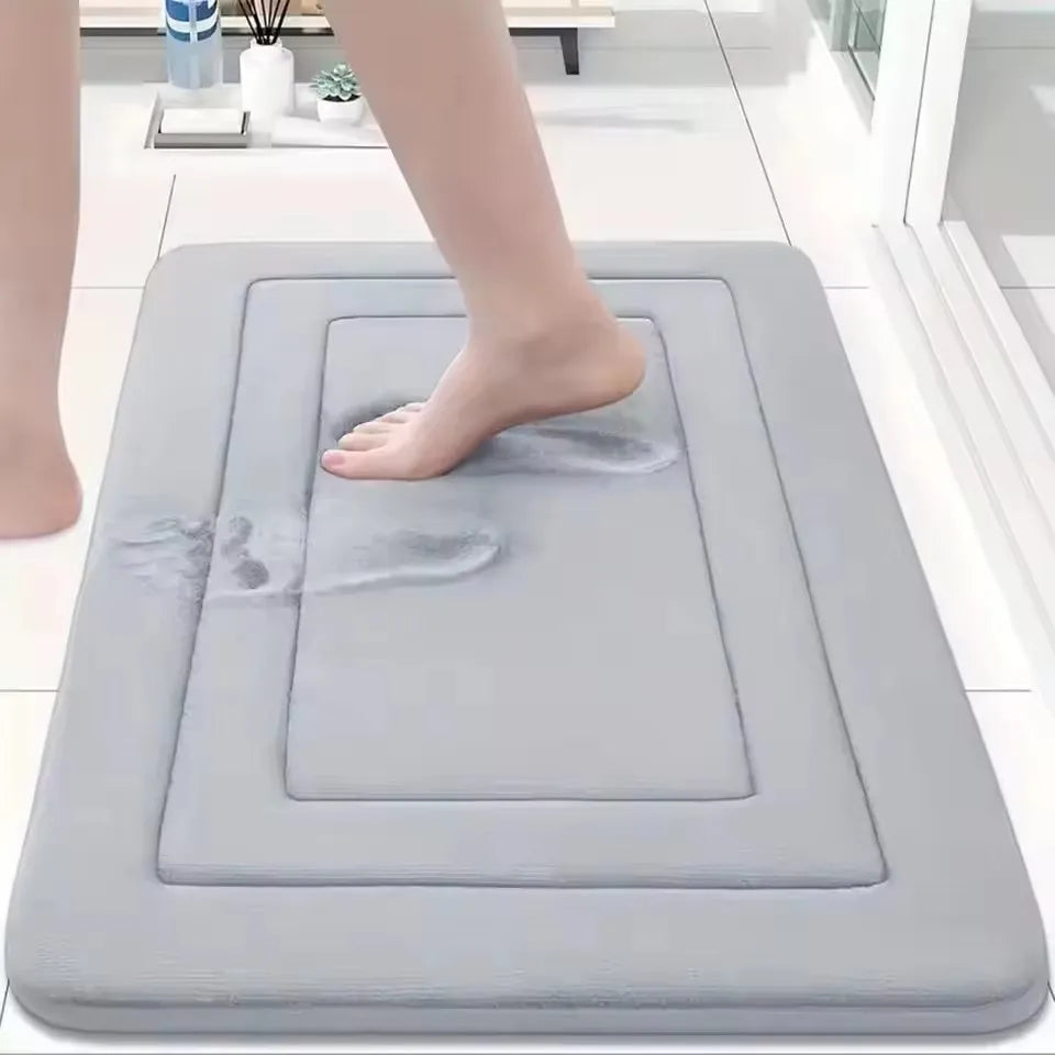 Super Absorbent Coral Velvet Bathroom Mat – Soft, Anti-Slip Floor & Door Rug for Toilet