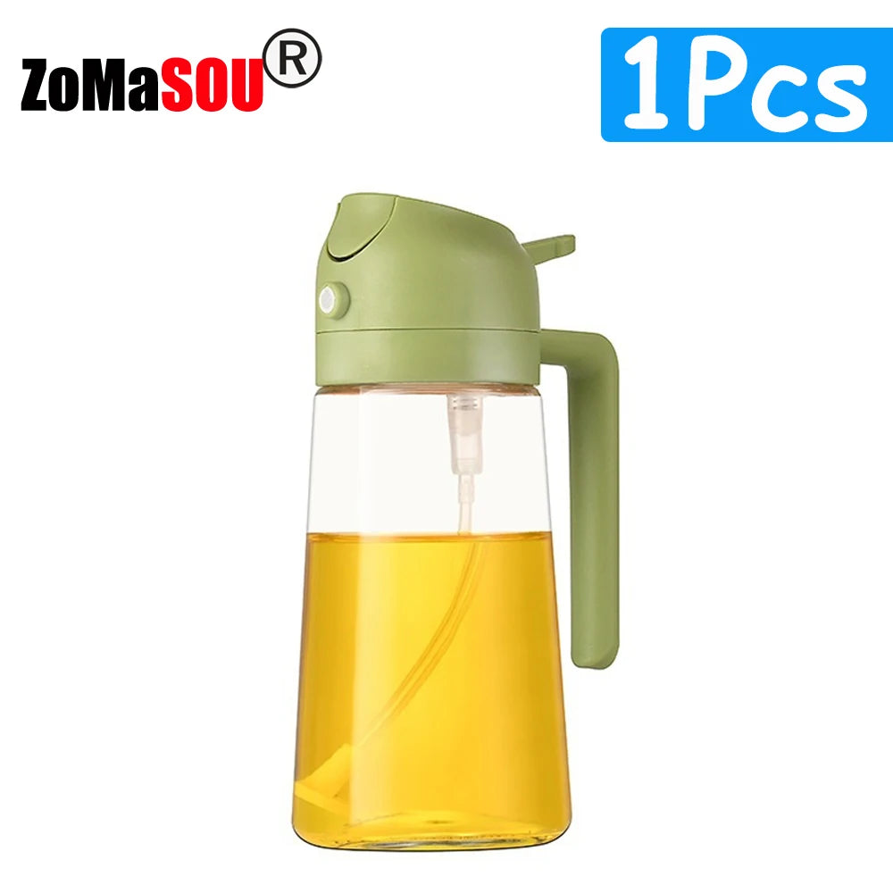 2-in-1 Oil Sprayer & Pourer – Refillable Kitchen Oil Dispenser Bottle