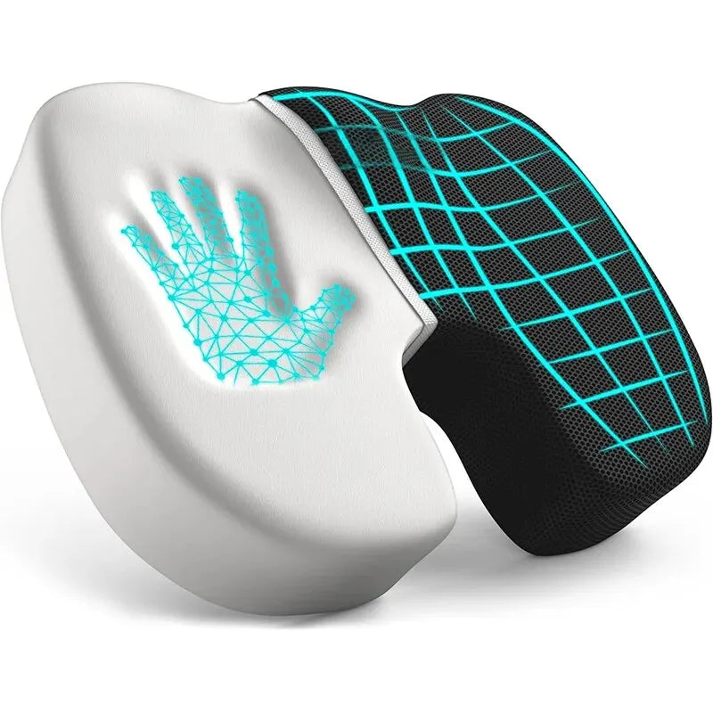 Ergonomic Memory Foam Seat Cushion Patchwork Removable Washable