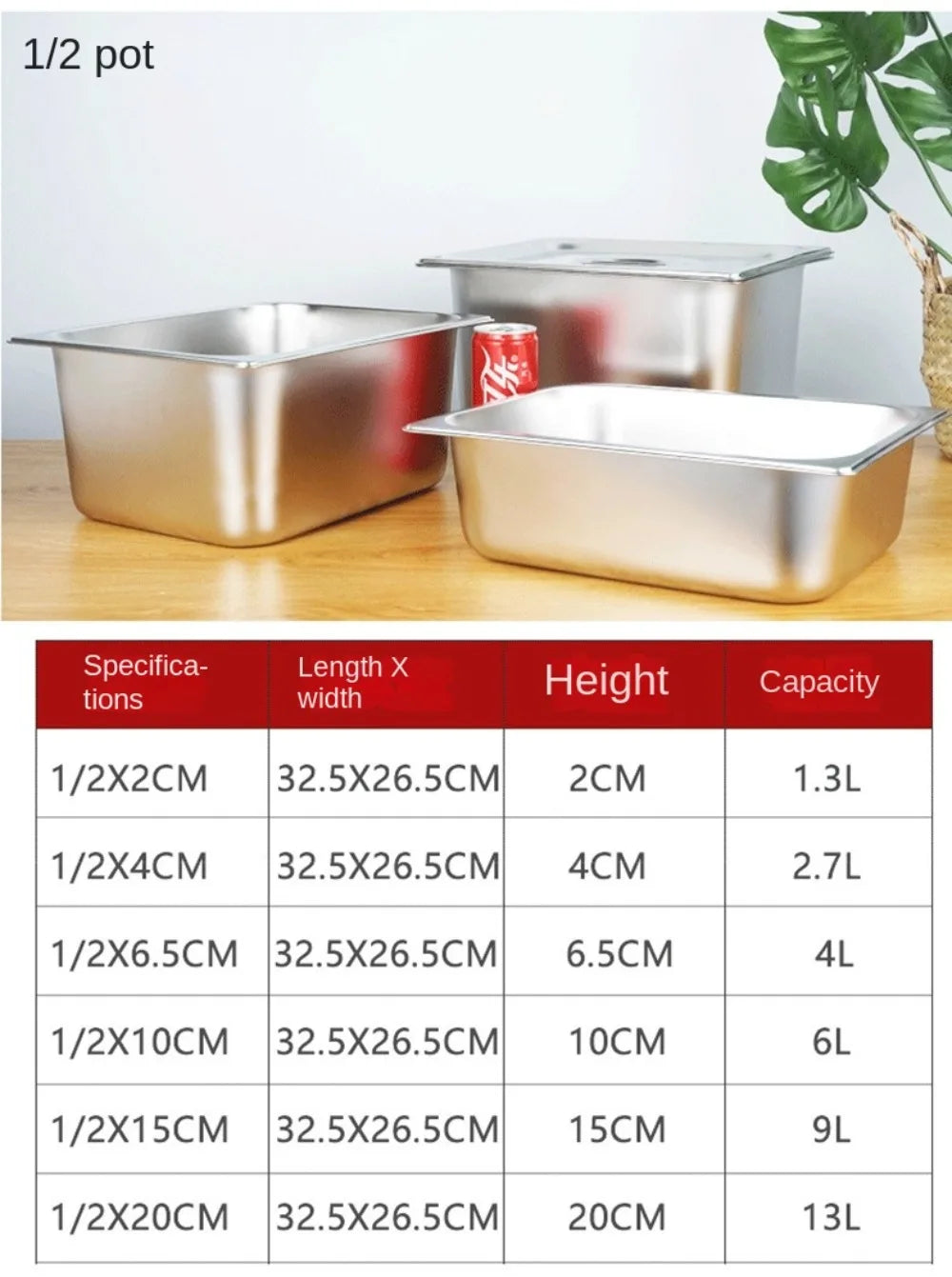 304 Stainless Steel Food Storage Pan – Durable Buffet & Kitchen Use