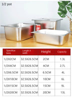 304 Stainless Steel Food Storage Pan – Durable Buffet & Kitchen Use