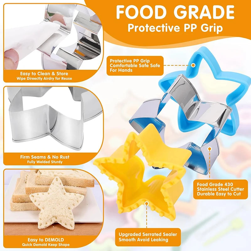 Stainless Steel Sandwich Cutter – Fun Animal Shapes, Food-Grade
