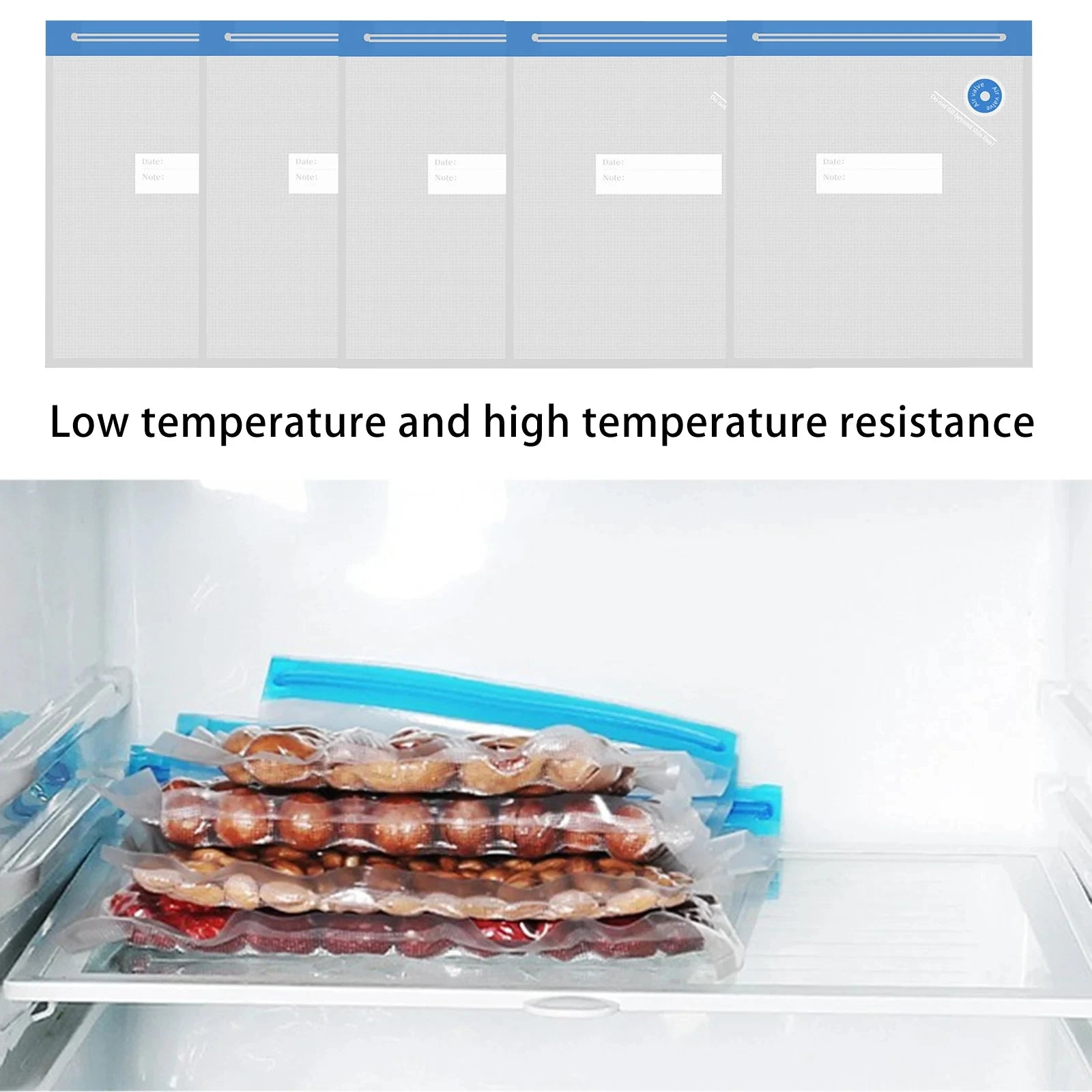Vacuum Sealer Bags – PA+PE Food Compression Storage Bags for Freezer, Meat, Seafood, Fruits & Vegetables, Sous Vide, Fresh-Keeping Saver