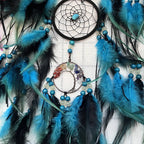 Auspicious Five Rings Dream Catcher Feather Wall Hanging Decor