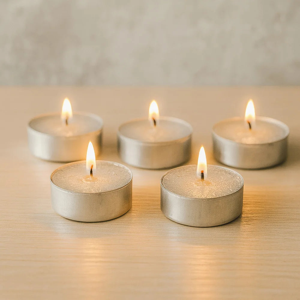 50-Pack Unscented White Tealight Candles – Smokeless & Multi-Purpose