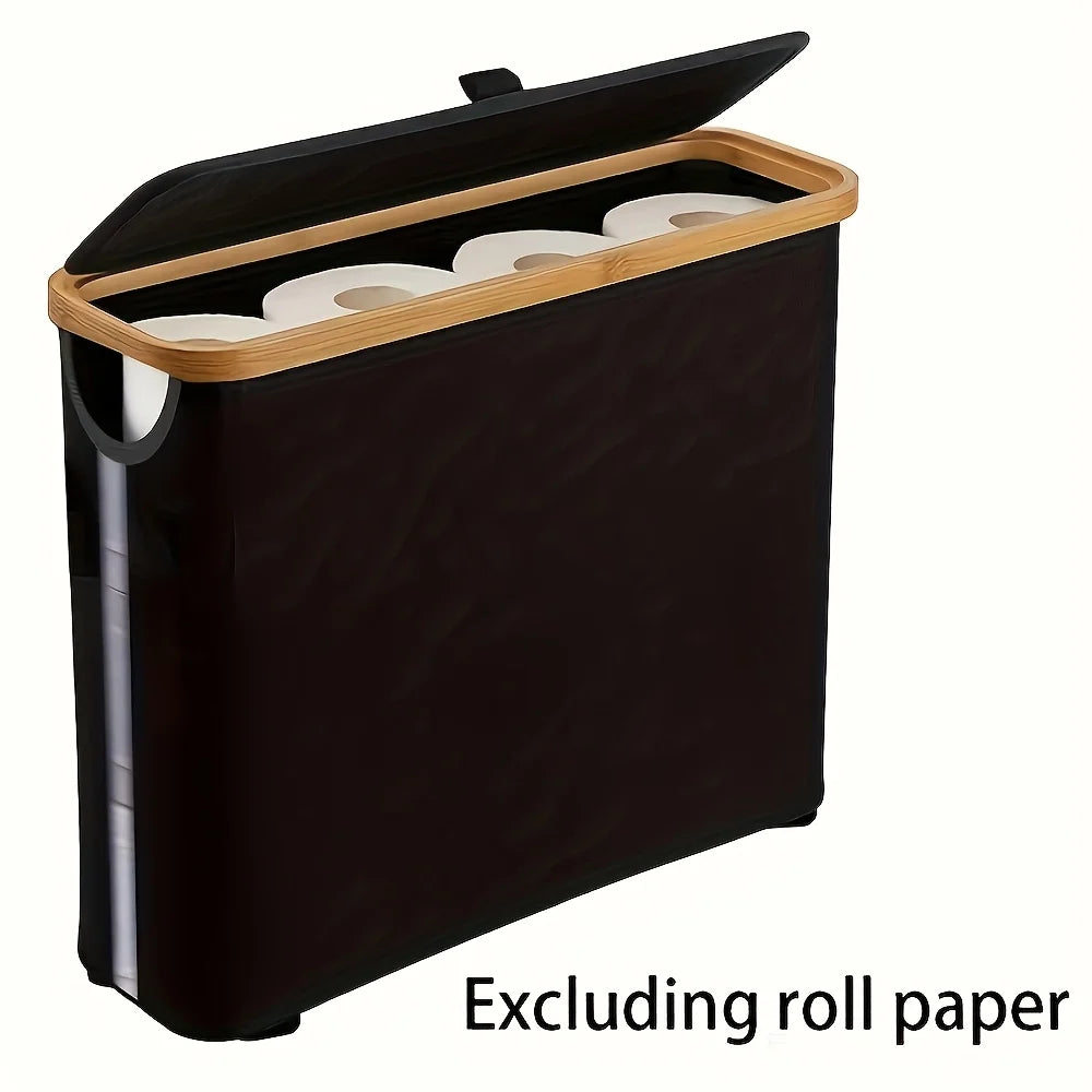 Foldable Toilet Paper Holder with Lid Large Capacity Bathroom