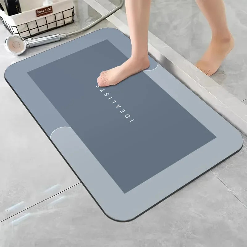 Diatomaceous Earth Bath Mat – Super Absorbent, Non-Slip, Fast Drying Floor Mat for Bathroom