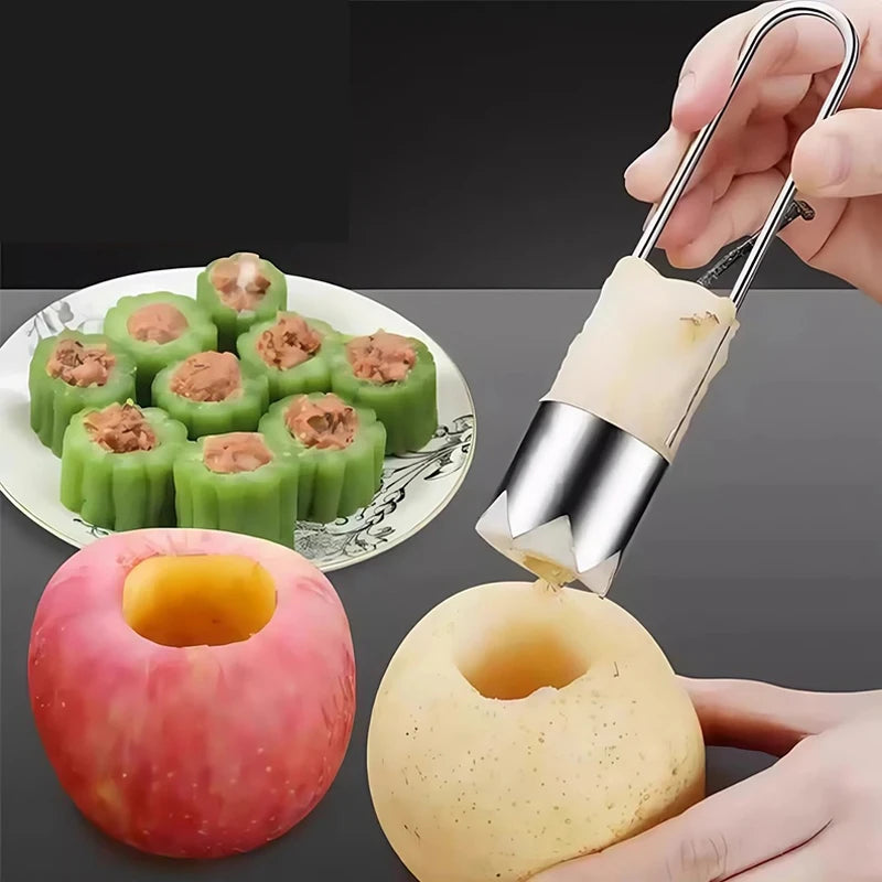 Stainless Steel Fruit Corer – Apple & Pear Core Remover Tool (16cm)