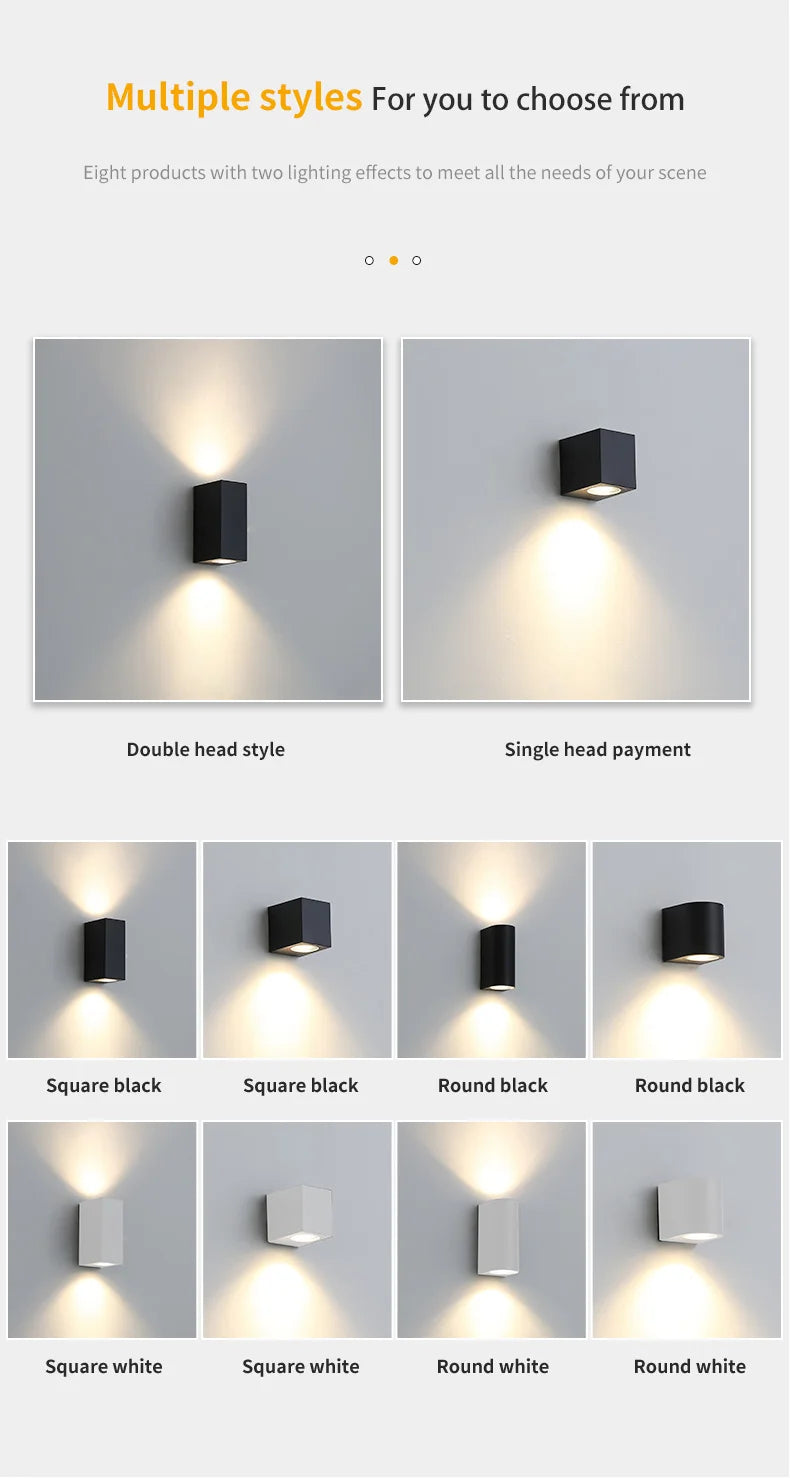 Modern Outdoor Wall Lamp GU10 IP65 Waterproof Aluminum