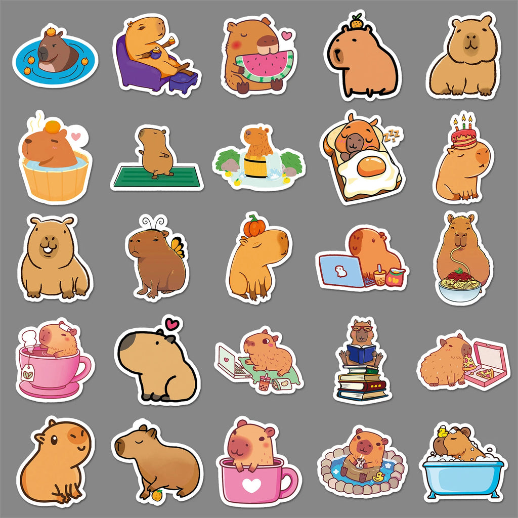 Cute Cartoon Animal Paper Stickers – 50-Pack Waterproof Decals