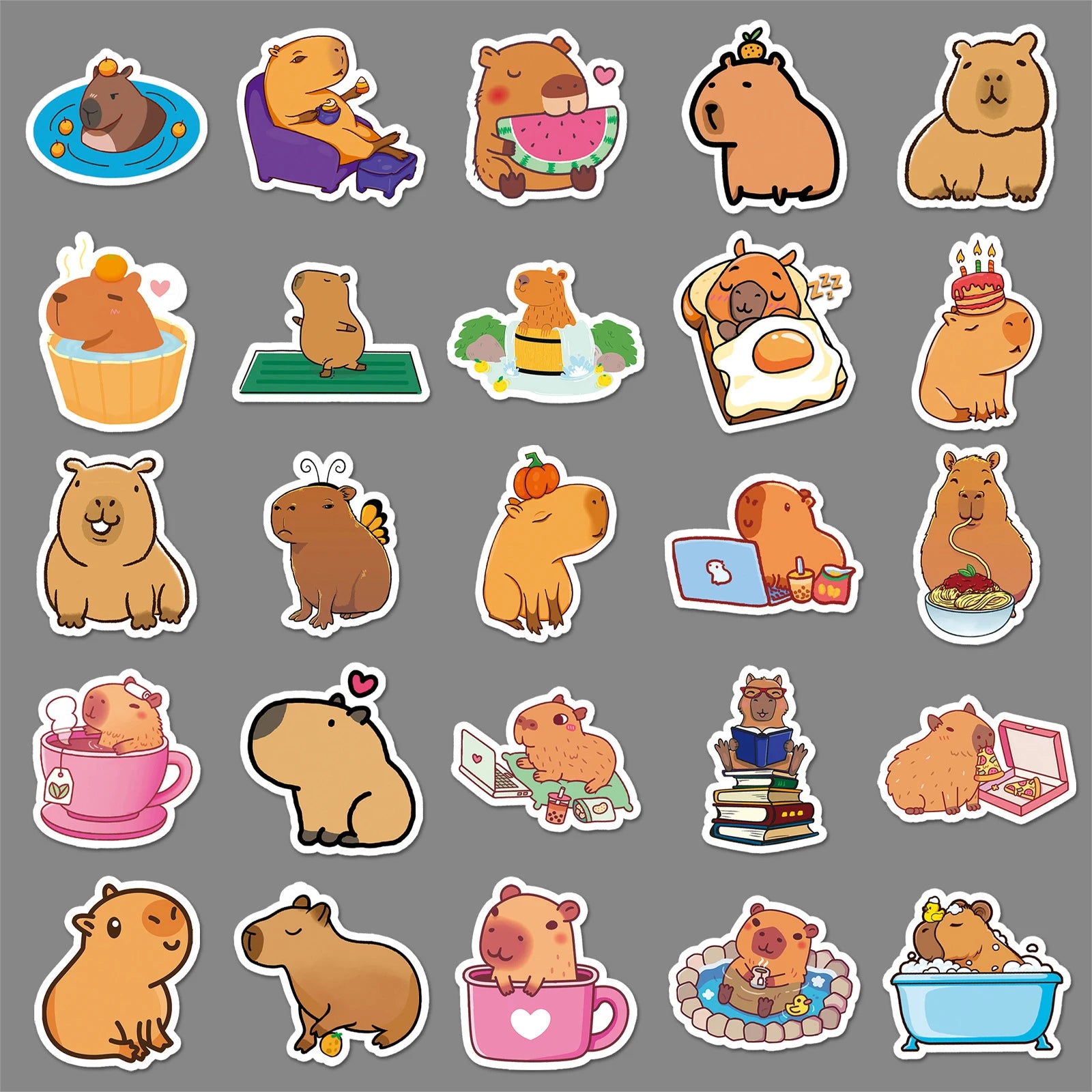 Cute Cartoon Animal Paper Stickers – 50-Pack Waterproof Decals