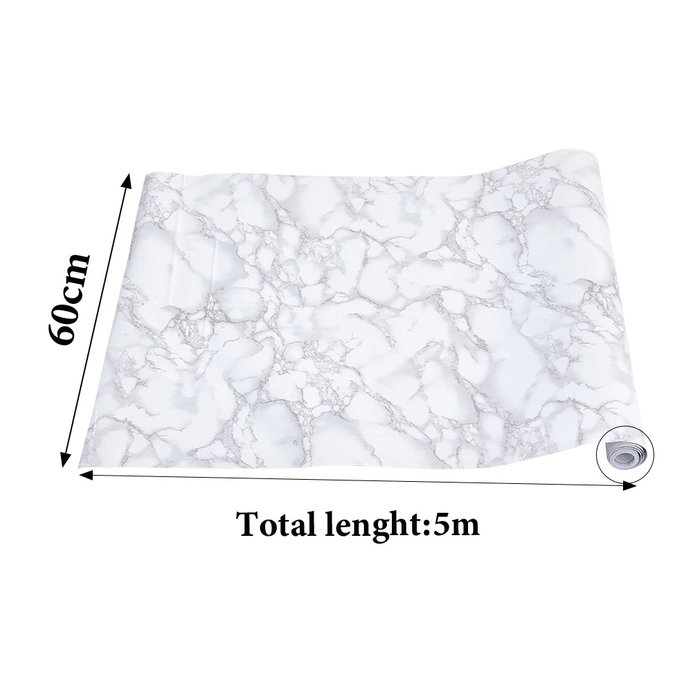 Peel-and-Stick Marble PVC Wallpaper for Kitchen, Counters, and Tables