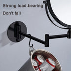 360° Rotating Double-Sided Wall Mirror with 3X Magnification and Flexibility