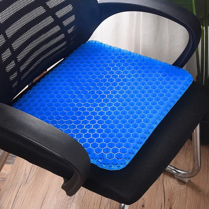 Gel Seat Cushion Honeycomb Non-Slip Ergonomic Back Tailbone Support