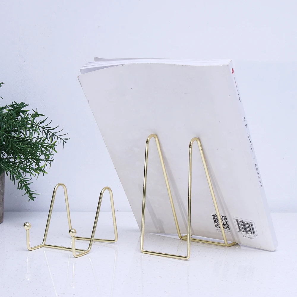 Golden Metal Desktop Storage & Display Rack Picture Holder Stand