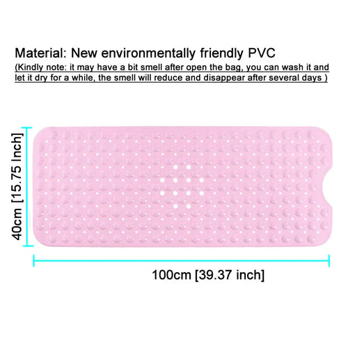 40x100cm Anti-Slip Bathtub Mat PVC Kids Elder Shower Rug