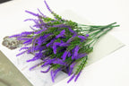 5-Branch Artificial Lavender – Plastic Faux Flowers for Home & Outdoor Decor