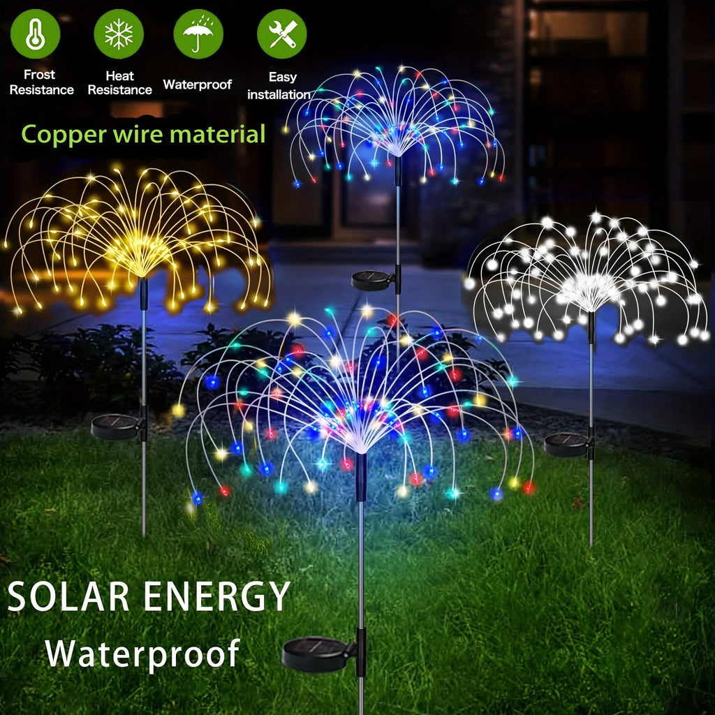 Solar LED Garden Lights Copper Wire DIY Holiday Waterproof Outdoor Decor