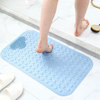PVC Non-Slip Shower Mat with Suction Cups – Drain Holes Bathtub Rug