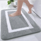 Absorbent Microfiber Bath Mat, Soft Plush Non-Slip Bathroom Rug, Thick Floor Mat for Shower, Toilet & Bedroom