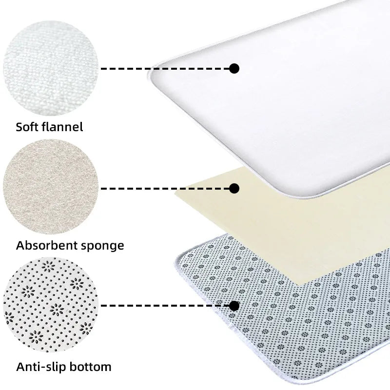 Cartoon Animal Bathroom Mat – Soft, Absorbent, Non-Slip Shower & Toilet Floor Rug for Kids