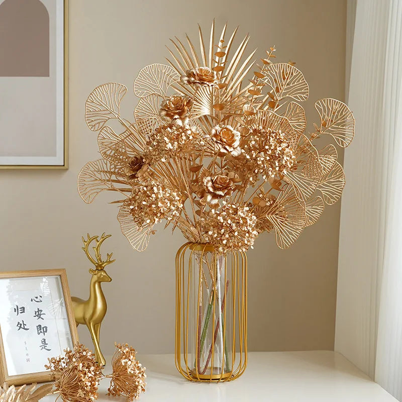 67–84cm Golden Artificial Leaf Branch Wedding & Home Decor