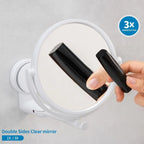 Rotating Wall-Mounted Bath Mirror with Suction for Easy Viewing