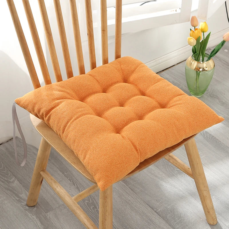Plaid Knit Seat Cushion Cotton Filling Handmade Removable Washable
